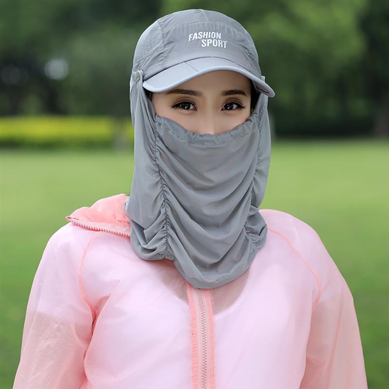 

Women Sun Hat Foldable UV Protective Fishing Hat Sun Cap with Face Neck Gaiter for Outdoor, Pink