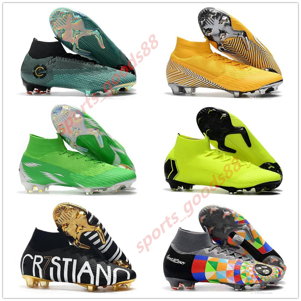 

2020 Mercurial Superfly VI Soccer Shoes 360 Elite FG KJ 6 XII 12 CR7 SE Ronaldo Neymar Mens Women Boys Outdor Football Boots, Colour 15