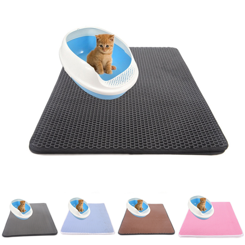 

Pet Cats Litter Mat Bed House Double-Layer Honeycomb Cat EVA Litter Mat with Leather Waterproof Bottom Portable Cat Supplies