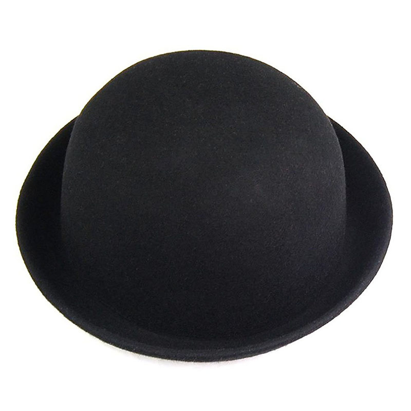 

1Piece Melon Bowler Hat Hat Bowler Felt Chaplin Riding (Black