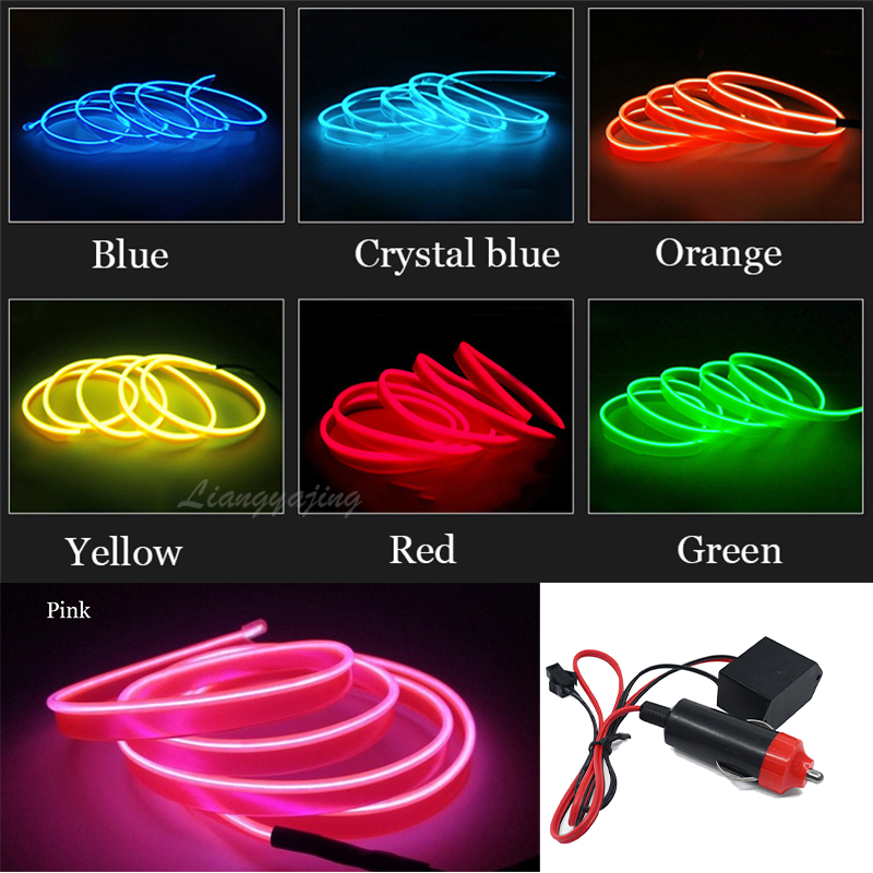 

5Meters Car Interior Ambient Light Cold Light Line Atmosphere Lamps Decorative Flexible Moulding Trim Strips 12V