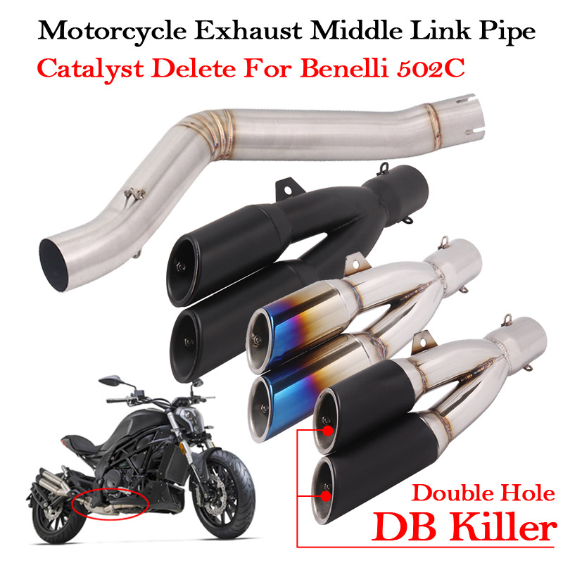 

Slip On Moto Escape Full System Motorcycle Exhaust Middle Link Pipe Modified DB Killer Tube For Benelli 502c Eliminator Enhanced