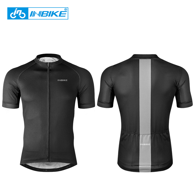

INBIKE 2020 Pro Cycling Jersey Summer Breathable MTB Bike Clothes Quick-Dry Men Women T-Shirt ciclismo Racing Bicycle Clothing, Black