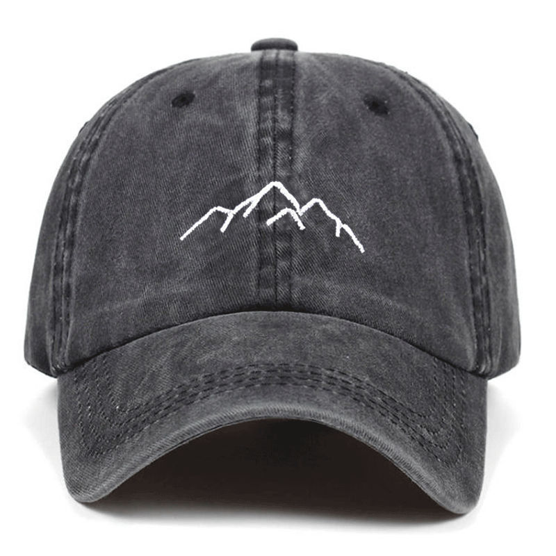 

2020 new Mountain range embroidery Mens Womens Baseball Caps Adjustable Snapback Caps Washed dad Hats Bone Garros, Dark grey