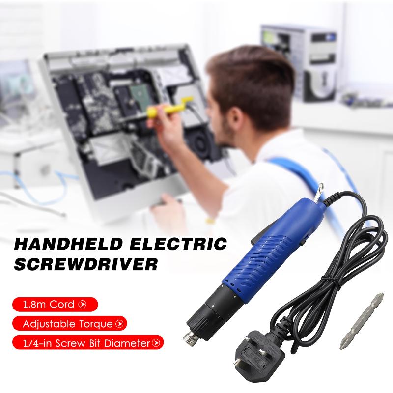 

AC 220 V Electric Screwdriver Handheld Corded Electric Screw Driver Adjustable Torque 1/4-in Screw Bit Diameter Fix Tool