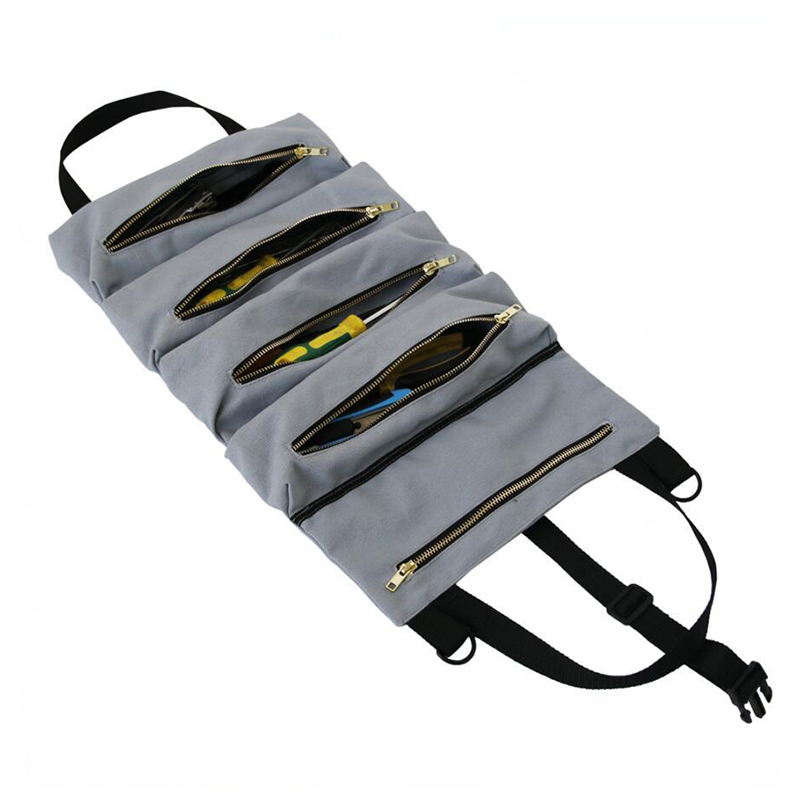 

Car Storage Bag Roll Multi-Purpose Tool Roll Up Bag Wrench Pouch Hanging Tool Zipper Carrier Tote Car Accessories