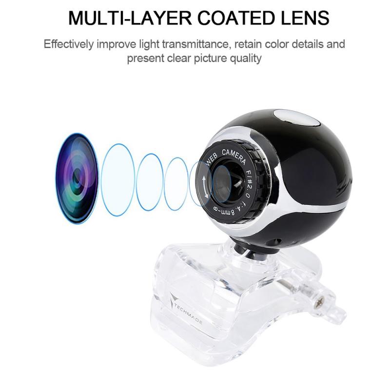 

1pcs Computer Camera Microphone Webcams 480P Camera For Video Conference/Webcast/Live Stream Etc, Black