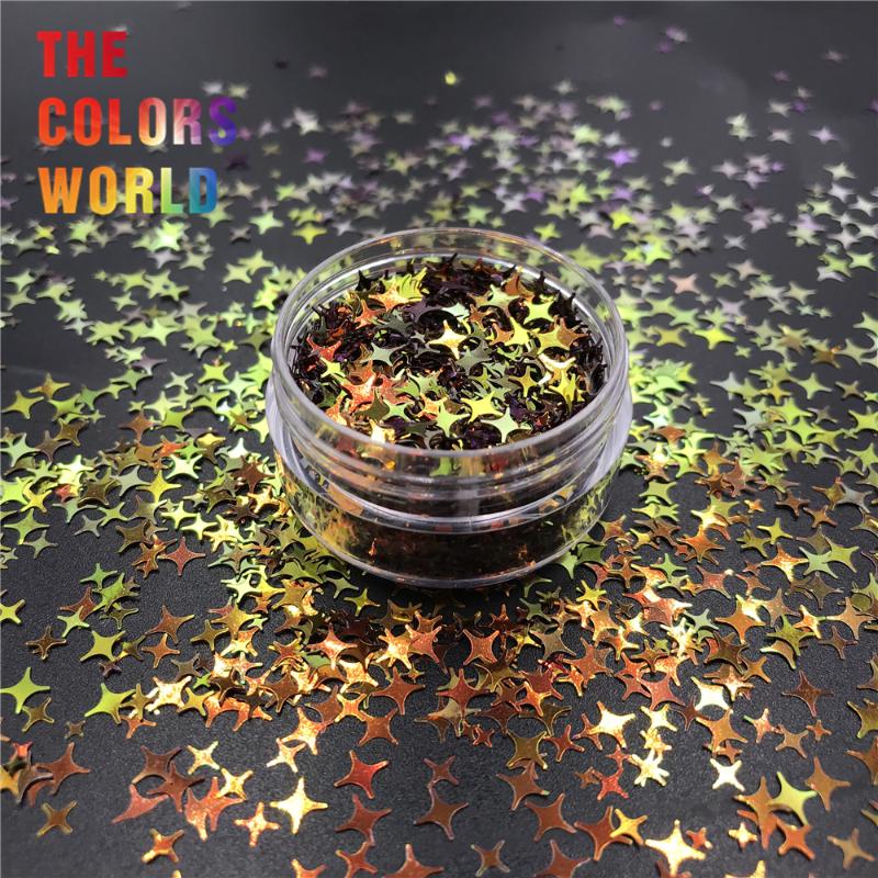 

TCT-351 Chameleon Color Four Angle Stars Nail Glitter Nail Art Decoration Makeup Tumblers Crafts Festival Accessories suppliers