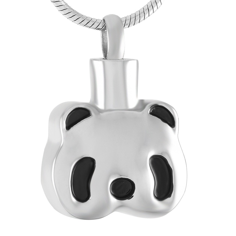 

IJD9382 Stainless Steel Pet Cat Print Cremation Keepsake Necklace for Ashes Urn Wearable Memorial Pendant for Women Jewelry