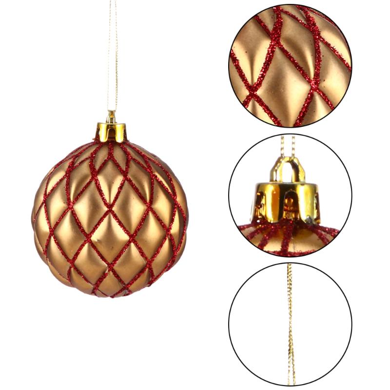 

1 Box 12pcs Plastic Decorative Lightweight Durable Reusable Decorations Christmas Ball Ornaments Wall Fireplace