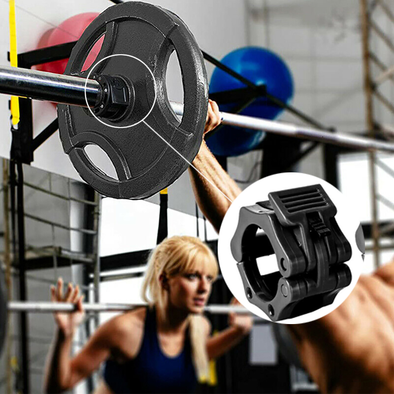 

1 Pair 25/50MM Dumbbells Barbell Clamps Collars Lock TPR Fitness Musculation Standard Weightlifting Gym Buckle Home Workout, Black