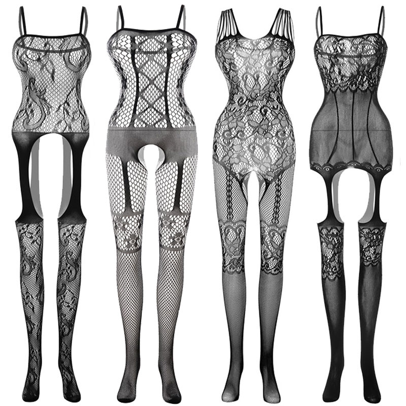 Sexy Costumes Body Suit Body Stockings Sex Erotic Open Crotch Teddy Lingerie Crotchless Baby Doll Feminino Porno-image-583757451