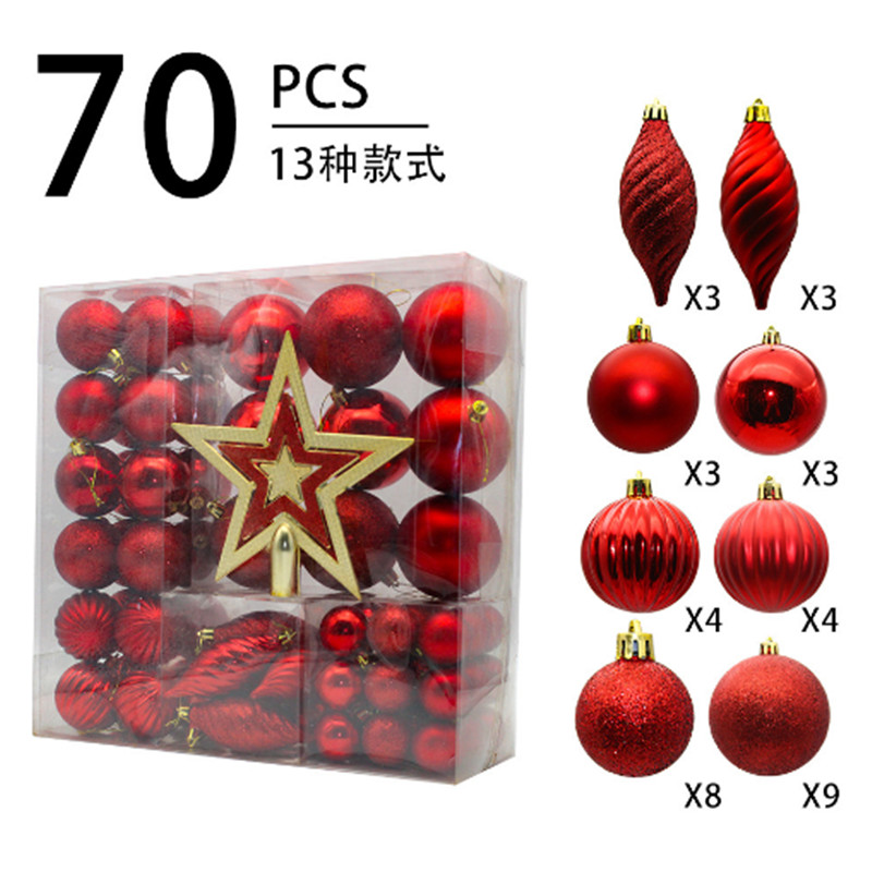 

70Pcs/Set New Year Glitter Christmas Tree Ball Baubles Colorful Xmas Party Home Garden Christmas Decoration Supplies Hot Sale
