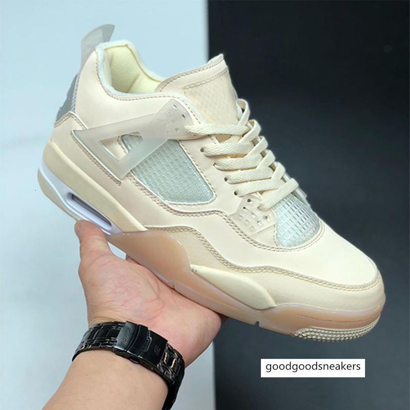 

2020 New 4 Muslin White Black Basketball Shoes Men Women 4s SP WMNS Sail Sports Sneakers With Box