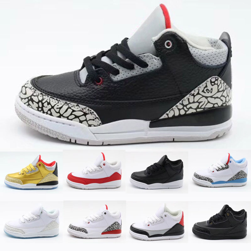 

Hot white black cement infrared 23 wolf grey kids basketball shoes sneakers for men Jumpman 3 3sSports Trainers Size 28-35, As photo 4
