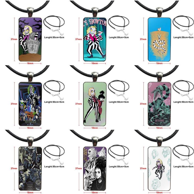 

Fashion Glass Cabochon Pendant Necklace With Women Steel Plated Statement Jewelry For Men Women Beetlejuice Handbook