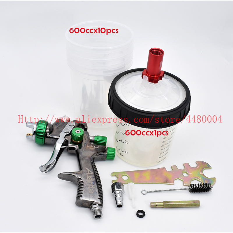 

LVLP auarita spray gun manual spray gun 1.3mm 600 paint mixing cup high quality gravity with no-clean cup