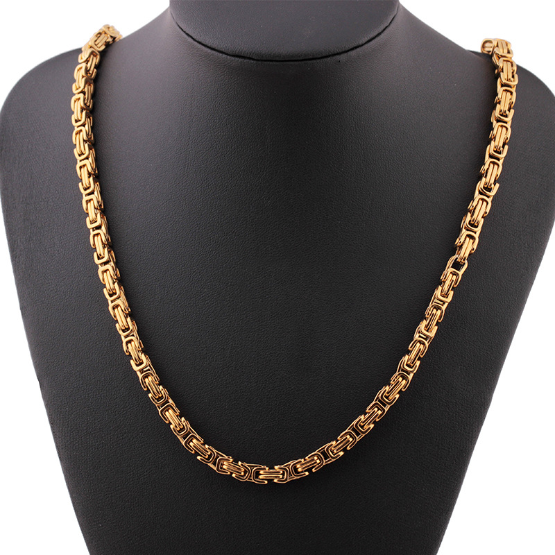 

2020 Gold plate Men Domination Titanium Steel Fashion Chain Necklace Emperor Stainless Steel Chain Necklace Jewelry Gift
