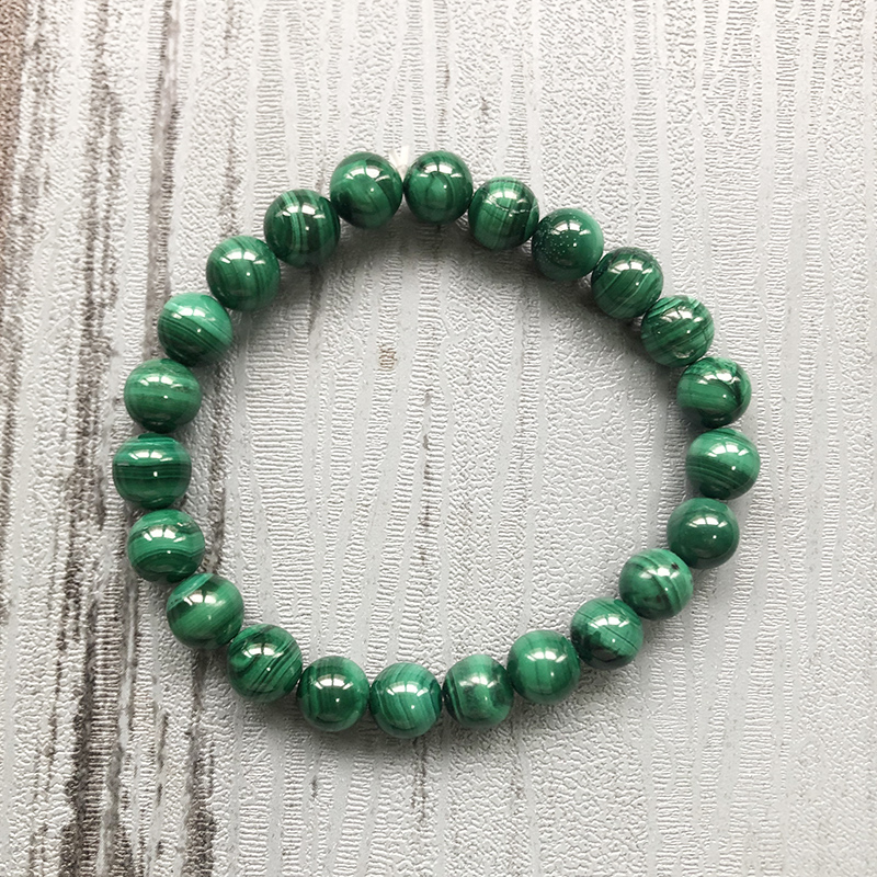 

Green Stone Bracelet For Unisex Natural Malachite Beaded Mala Bracelet Green Malachite 8MM Energy Balance