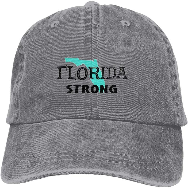 

Florida Strong Florida State Unisex Soft Casquette Cap Vintage Adjustable Baseball Caps, Gray