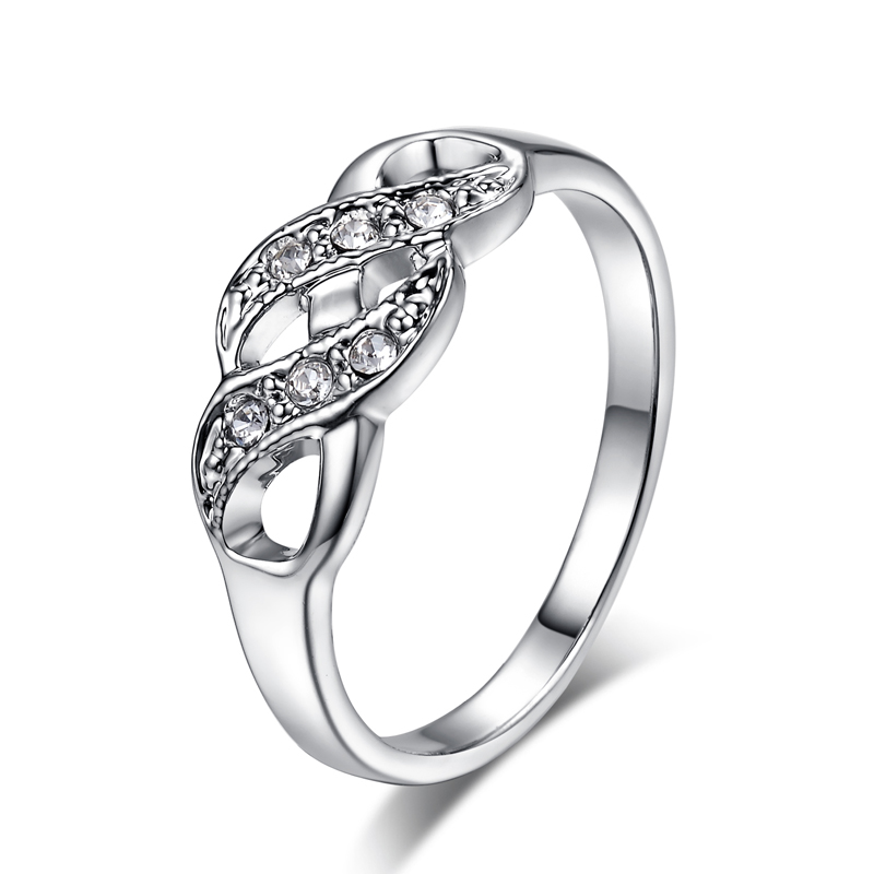 

Top Quality ZYR226 Wave Shape Silver Color Wedding Ring Austrian Crystals Full Sizes