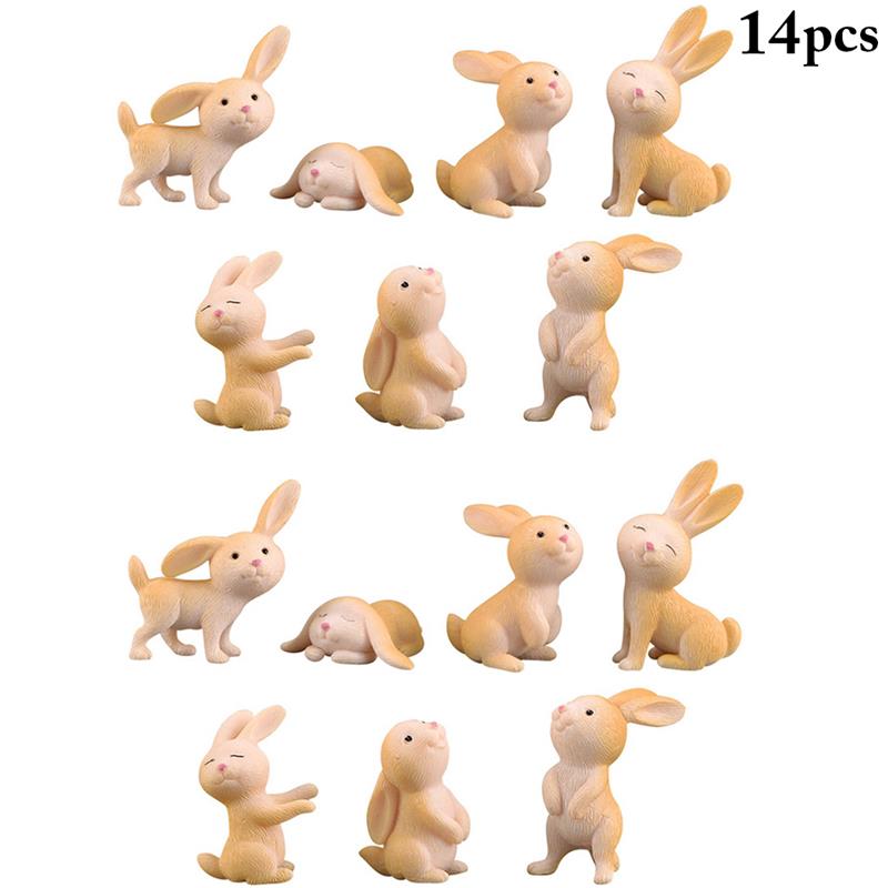 

14PCS Mini Easter Micro Landscape Craft Micro Figurines Miniatures Home Party Wedding Garden Ornament Decoration