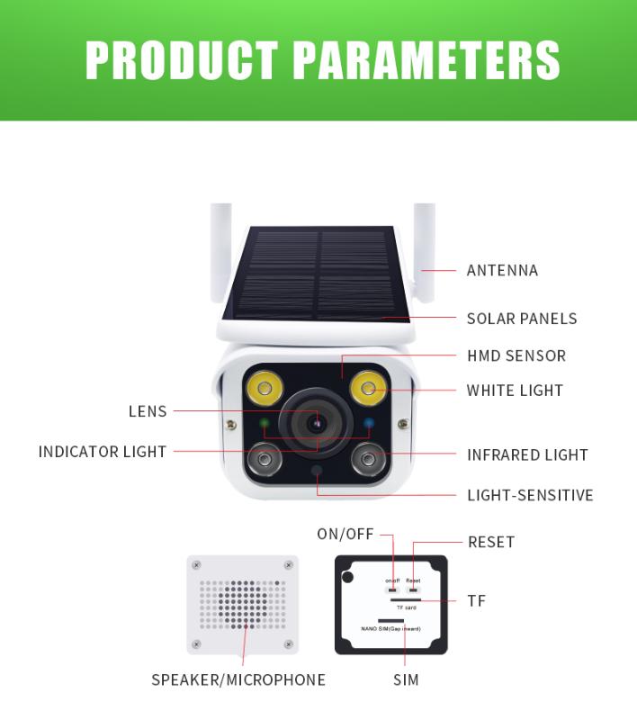 

Support AP Mode Security Camera Solar WiFi IP Camera Outdoor Motion Detection Surveillance CCTV Charging Battery Wireless