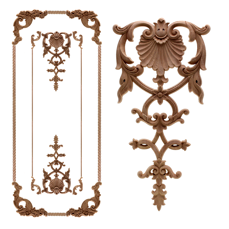 

VZLX Floral Wood Carved Corner Applique Wooden Carving Decal Furniture Cabinet Door Frame Wall Home Decoration Accessories
