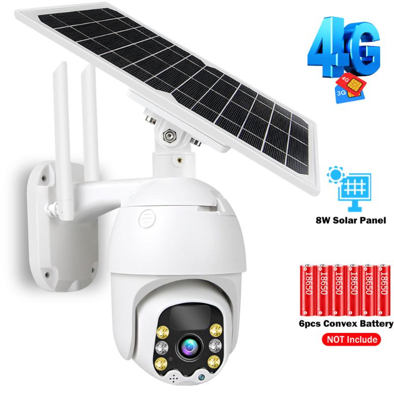 

3G 4G IP Camera WiFi CCTV Camera Outdoor 1080P 8W Solar Panel Rechargeable Battery Powered PT Security 10m PIR Motion P2P