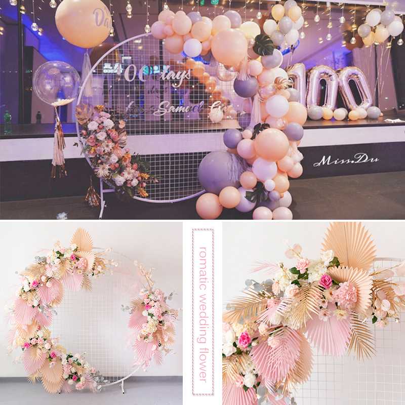 

New pink finished flower simulation silk flower greeting area decorative arch wedding props flowers, 130cm length