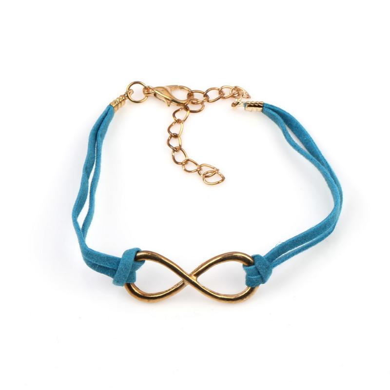 

2020 New Fashion Silver Color Plated Charm Bangle Jewelry Accessories Leather Rope Chain Infinity Symbol Bracelet for Women