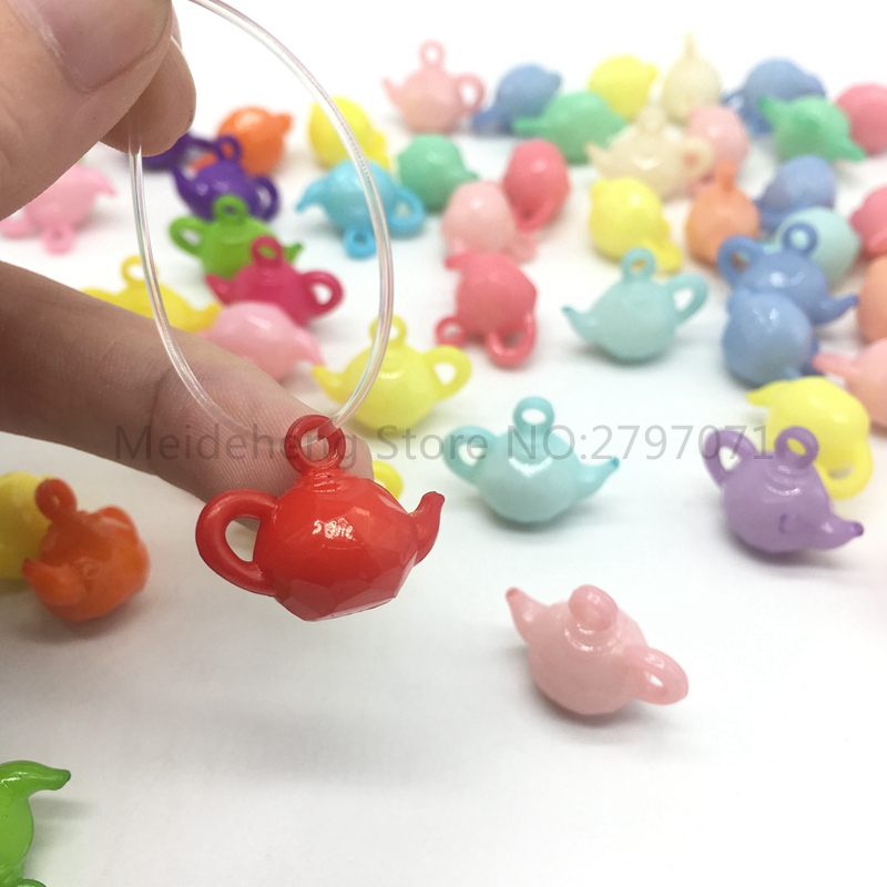 

20x15mm Acrylic Lovely kettle candy beads for Jewelry making DIY Children necklace Pendant made accessories 30pcs/bag Meideheng