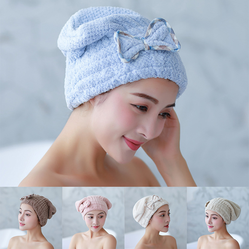 

Magic Microfiber Hair Fast Drying Dryer Towel Bath Wrap Hat Quick Cap Turban Dry for Women Hair Head Wrap Bathing Hat 25*25cm