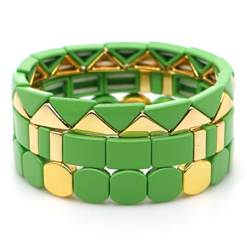 

Shinus Cuff Bangles Men Bracelet Enamel Tile Bracelets Femme Bohemian Women Armband Jewelry Stackable Stretch Handmade