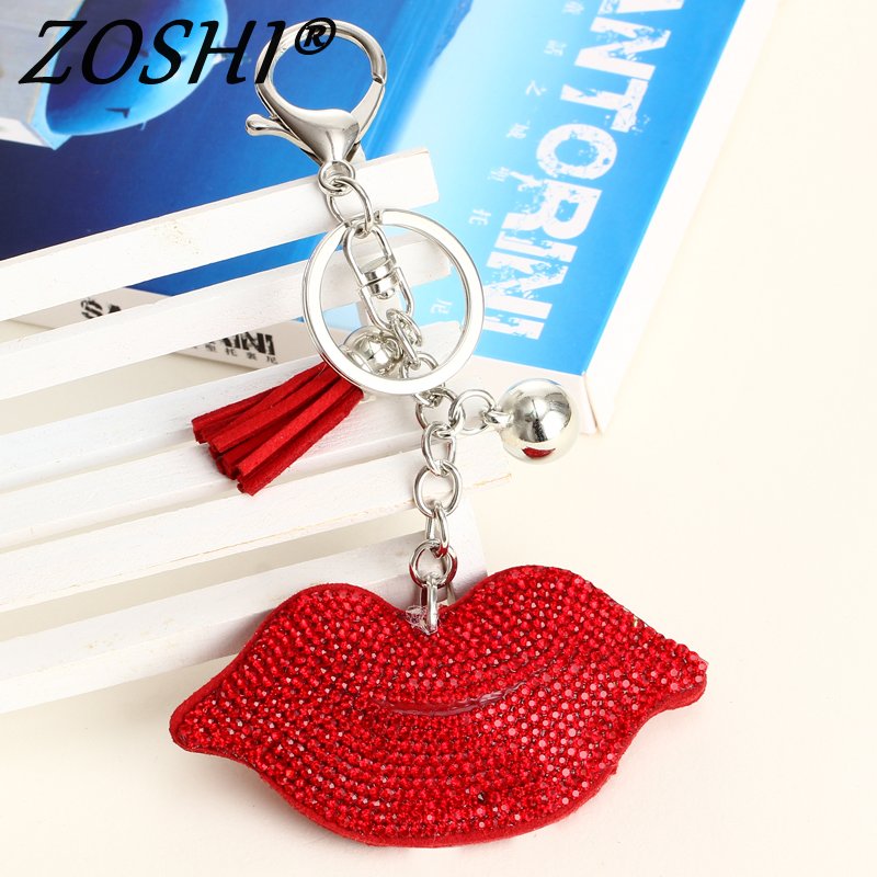 

New 2020 Fashion Sexy Lips Keychain Bag Charm Pendant Keys Holder Keyring Jewelry For Women Girl Gift Gold Keychain