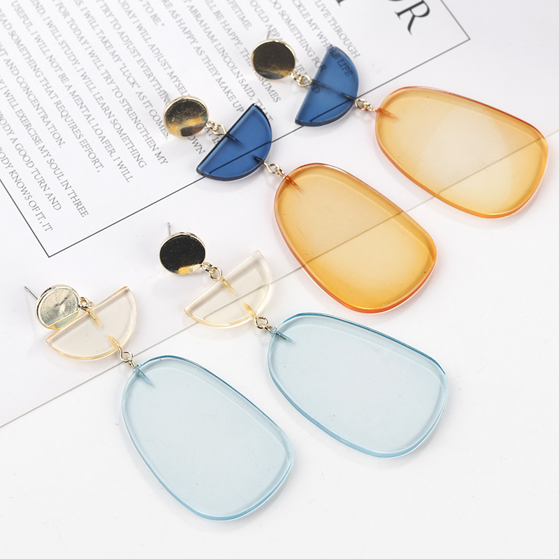 

AMORCOME Fashion Resin Long Drop Earrings Atmosphere Geometric Acrylic Statement Earrings Acetate Earring Jewelry pendiantes
