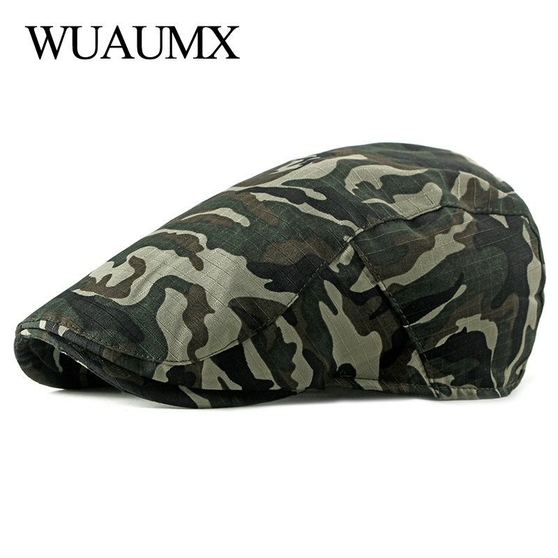 

Wuaumx Spring Summer Camouflage Berets Hat For Men Women Visors Flat Cap Unisex Herringbone Newsboy Caps Adjustable chapeau bare, Camouflage beige