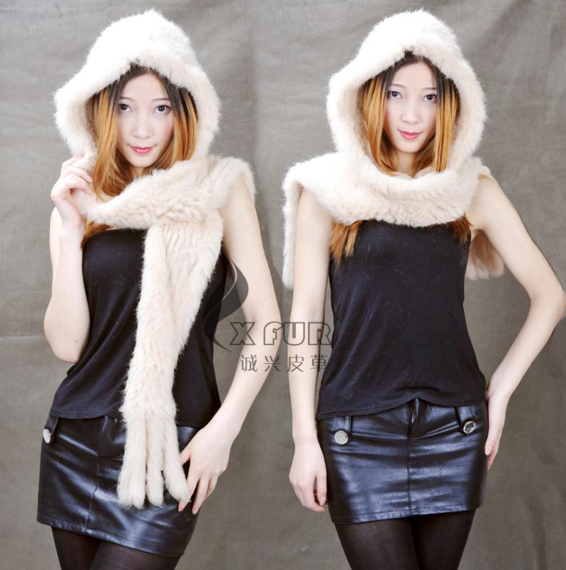 

CX-C-05D Genuine Fur Hat Scarf Set Wholesale China, Black