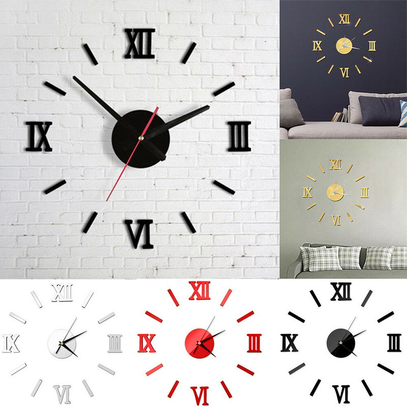 

Acrylic Wall Clock 3D Mirror Sticker Diy Quartz Watch Wall Decals Still Life Clocks Modern Home Decoration Living Room Stickers