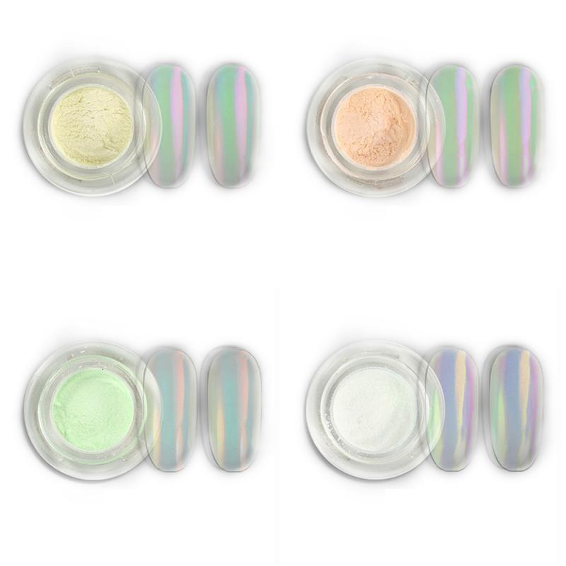 

High Quality 12 Colors Mermaid Nail Art Nude Powder Magic Mirror Shiny Transparent Phosphor Exquisite Nail Powder Tools TSLM1
