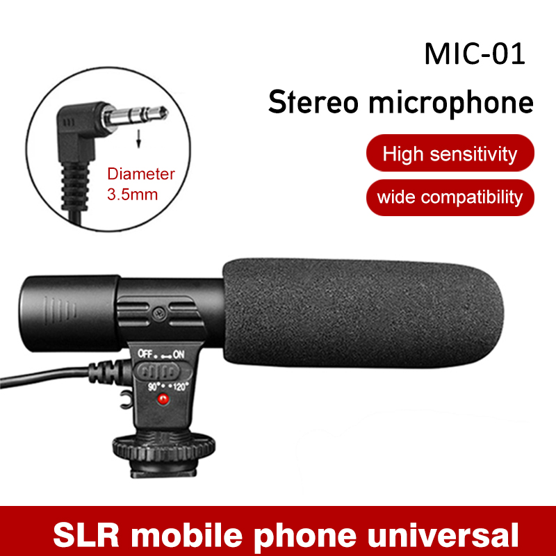 

MIC-01 Stereo Camcorder Microphone Photography Video Mic for Nikon Canon DSLR Camera Computer Mobile Phone Mic For