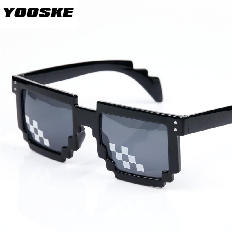 

YOOSKE Deal With It Glasses 8 bits Mosaic Pixel Sunglasses Men Women Party Eyewear Dealwithit thug life Popular Around the World