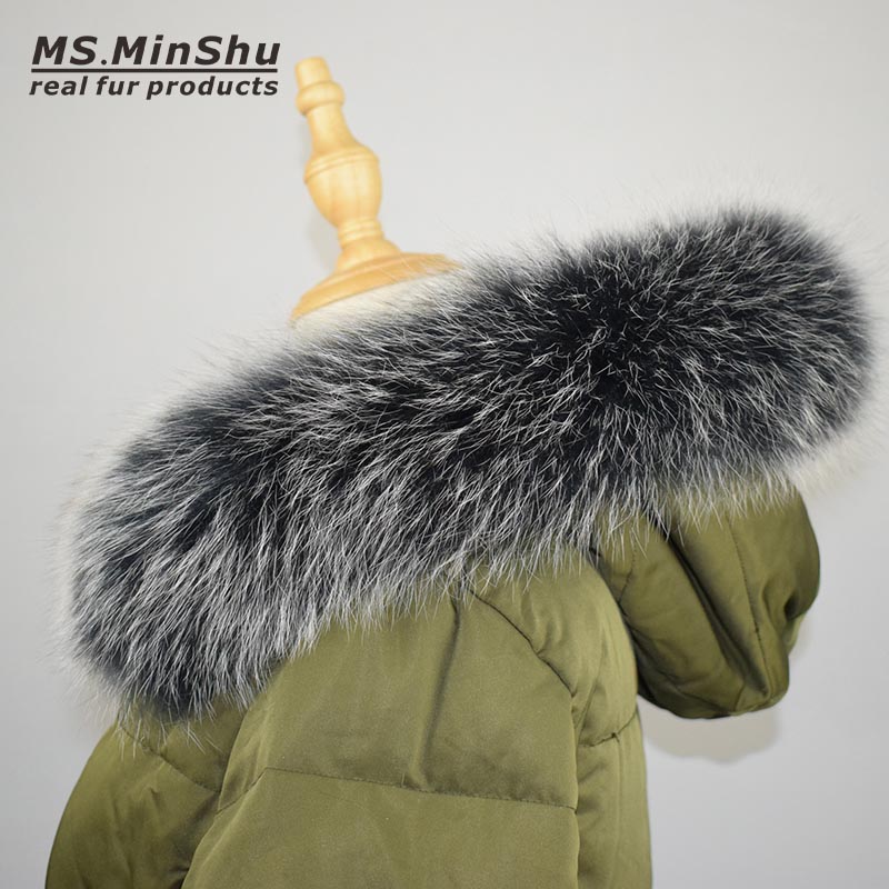 

Fur Collar Scarf Natural Fur Collar for Hood 100% Real Scarf Custom Made Winter Ms.MinShu