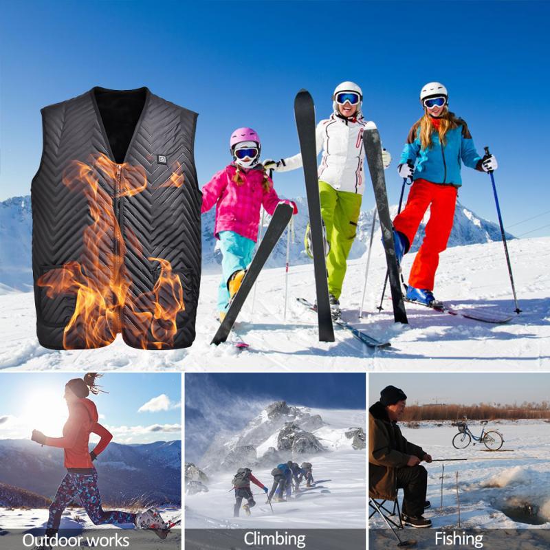 

Electric Heating Warm Vest 3 Gear Temperature Adjustment USB Charging Winter Outdoor Waterproof Windproof Thermal Warm Waistcoat, Sky blue