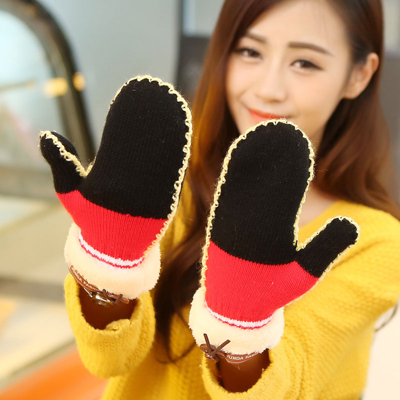 

Five Fingers Gloves Mittens Women Fashion Ladies 2021 Pom Women's Knitted Warm Fingerless Winter Guantes De Invierno