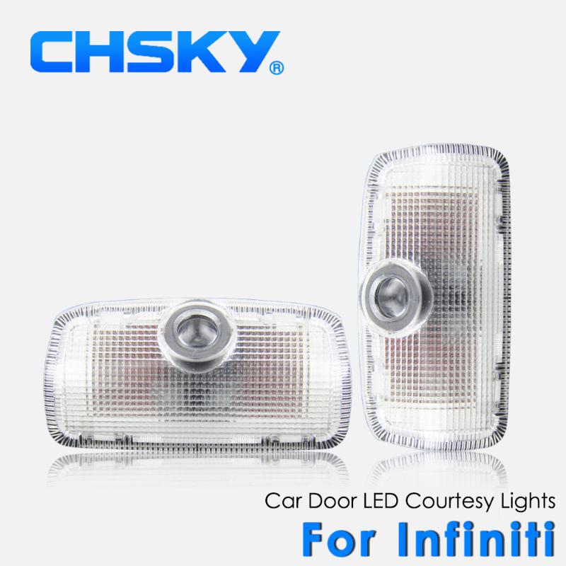 

CHSKY LED Car Courtesy Lamp Logo Car Door Welcome Light For Infiniti Q50 Q60 Q70 QX50 QX70 EX FX M Series Shadow Projector Laser