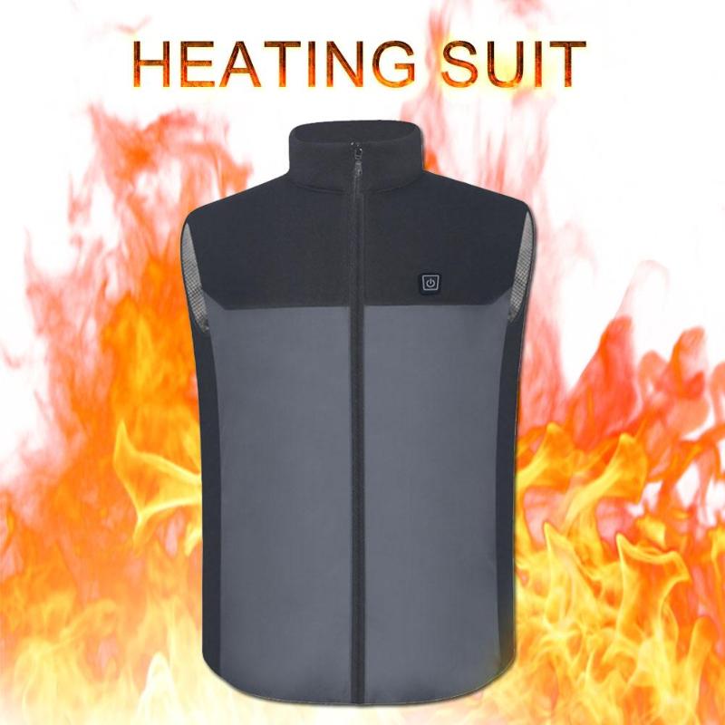 

2020 Winter USB Infrared Heating Vest Jacket Electric Thermal Clothing Waistcoat For Women Men Outdoor Hiking Camping Cycling, Xl