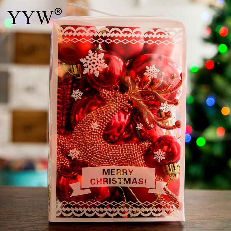 

Party Decoration 30pcs/Box Christmas Natal Plastic Balls Tree Home Ornaments Noel Goods Xmas Pendant Year Gifts Navidad