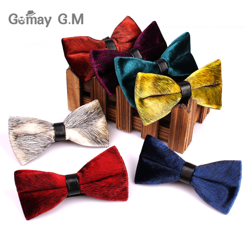 

High Quality Velve Bowties For Men Brand Male Classic Solid Bow Tie Necktie For Business Wedding Neckwear Bowtie Gravat