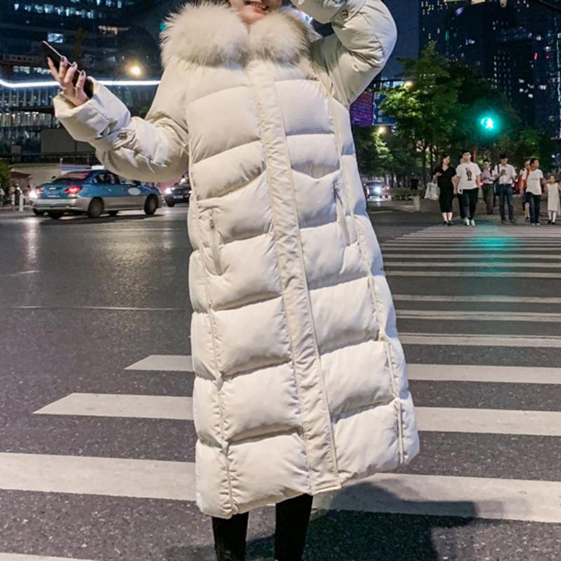 

Cotton Outwear Women Fashion Casual Long Coat Long Slim Thicken Warm Jacket Down Cotton Padded Jacket Outwear Parkas, Beige